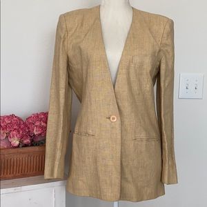 Sleek Tan Linen Jacket.